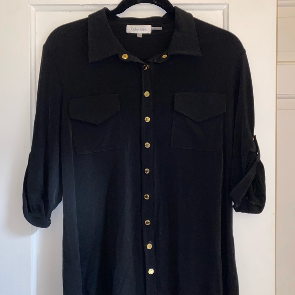 Calvin Klein Black Button Up
